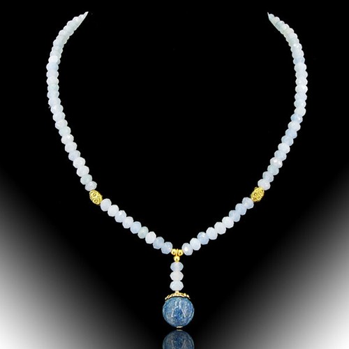 Aquamarin halskette mit - aquamarin,