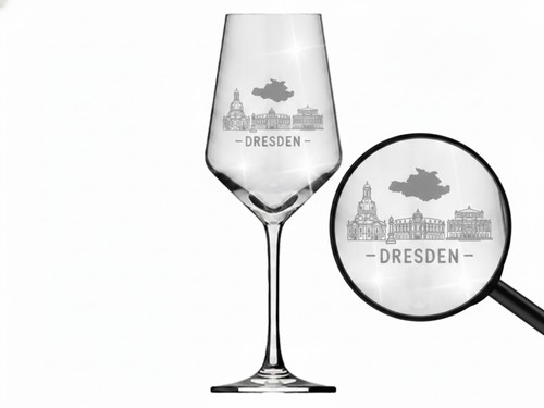 Weinglas gravur dresden 350ml - weinglas,