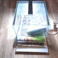 Kallax Aquarium 33x38x20cm Glasbecken HMF und Bodenfilter LED Beleuchtung SET