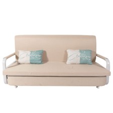 B-Ware Schlafsofa MCW-M83, Bettkasten Liegefläche, 190x185cm, Stoff/Textil beige