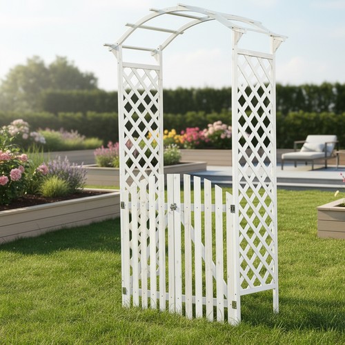 Rosenbogen weiß holz pergola - rosenbogen,