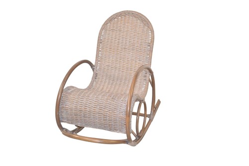 Rattan schaukelstuhl grau - rattan,