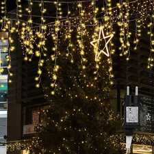 LED Eisregen Lichterkette Sternen Strip Außen Lampion lichterketten Lichternetz