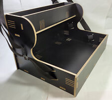 Nostalgie Holz Bauchladen schwarz mit Oberlade 2 Gurte JGA Catering 42cm x 30 cm