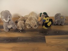 6 x Steiff kuscheltiere Hase, Hund  klein, Hund groß, 2 x Enten, Elefant