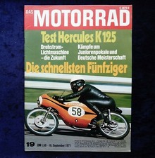 Motorrad 19/1971, Test Hercules K 125 X,  50 ccm Rennmaschinen, Eckert Honda