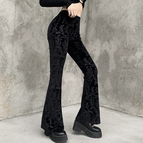 Damen floral samt schlaghosen - damen,