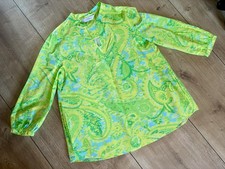 Max Volmary Bluse Schluse gelb/grün/hellblau Gr. 40/42 L