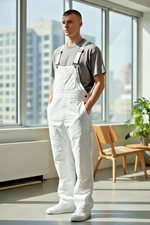 Weiße Maler-ArbeitsLatzhose STONEKIT – Größe 52