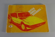 Betriebsanleitung / Handbuch Chrysler Simca Matra Bagheera Stand 07/1977