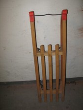 Holzschlitten mit Metallkufen passend für 2 Personen Schlitten Rodelschlitten