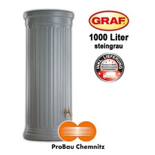 Graf Säulentank 1000 Liter steingrau, inkl. Lieferung, Regenwasser, Garten, NEU