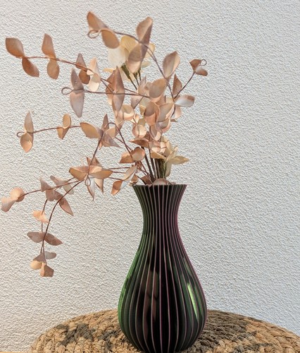 Gerippte deko vase rund - gerippte,