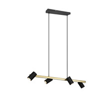 Trio Marley Pendelleuchte Schwarz-Gold 4 Flammen GU10