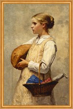Mädchen mit Brot Albert Anker