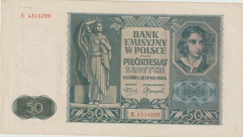 Banknoten stück polen 50 - 3,