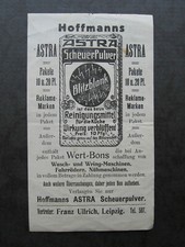 Werbung Reklame Hoffmanns Astra Scheuerpulver Franz Ulrich Leipzig Wäsche-Nota