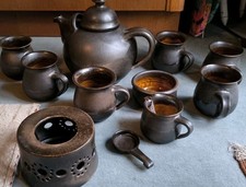 Hochwertiges Getöpfertes Teeservice-2l TeeKanne, 0.3 Tassen-NP Fast 300 Euro