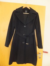Black Saks Fifth Avenue Wollmantel  Damen Gr. 4 ist EU 34 schwarz 2m lang warm