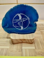 Achatscheibe Blau mit