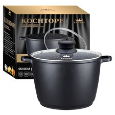 Kochtopf Bratentopf Topf 6,2 L, Ø 24 cm, aus Aluminium mit Antihaftbeschichtung
