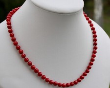 K1 51 cm Perlen Schmuck Perlenkette Halskette Collier Korallenkette Steinschmuck