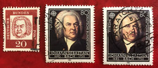 3 Briefmarken Johann Sebastian Bach Mi 1249 gestempelt 1 X bedeutende Deutsche