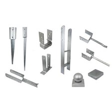 Pfostenträger, H-Anker, Einschlagbodenhülsen, Pfostenkappe, Bodenhülsen