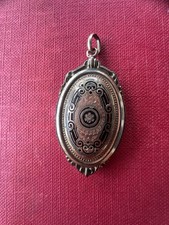 Vintage Medaillon oval goldener Ton Anhänger