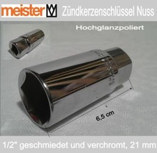 Zündkerzen Lang Nuss geschmiedet, 21 mm , 1/2''Antrieb, mit Gummieinsatz #2