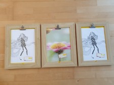 3 Stück Bilderrahmen Klemmbrett Deko Holz IKEA Byarum Außenmaße: ca. 39,5 x 30,5