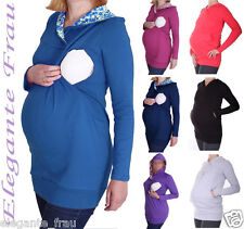 BAUMWOLLE 3 in1 Stillpullover Umstandspullover Kapuzenpullover Hoodie Stillbluse