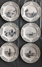 6 x antike Max Roesler Teller 19 cm - Nr. 4681 mit handgemalten Landschaften rar