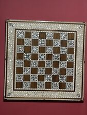 Schachspiel Schach Schachbrett Orient Arabien Holz Perlmutt Bein Handarbeit Alt