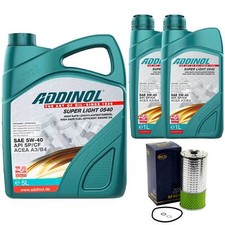 Motoröl Set ADDINOL 5W-40 Super Light 7 Liter + Ölfilter für Mercedes T1 B601