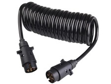 Spiralkabel Verbindungskabel ca. 4,5m beidseitig 7-poliger Kunststoffstecker,12V