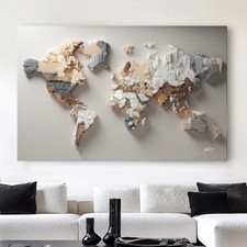 Weltkarte leinwand bild - weltkarte,
