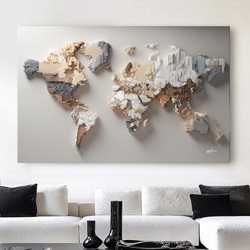 Weltkarte leinwand bild - bild, xxl