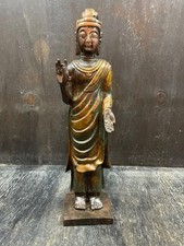 rare thailändische Bronze Statue stehender Buddha mit ausgestreckter Hand