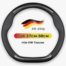 Flachboden Auto Lenkradbezug Lenkradhülle Lenkradschutz Kohlefaser für VW Tiguan