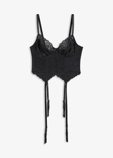 Neu Sexy Corsagen-Top Gr 85 Cup B Schwarz Damen-Unterwäsche Dessous Erotikwäsche