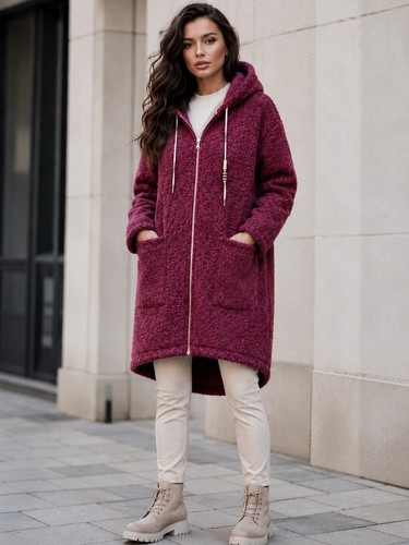 Damen teddy fleece mantel - teddy,