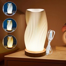 Nachttischlampe Tischleuchte Kleine Tischlampe Schreibtischlampe mit Holzsockel