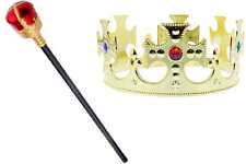 Zac's Alter Ego Kostüm goldene Krone & königliches Zepter aus Kunststoff