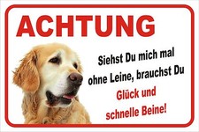 Schild Achtung Golden