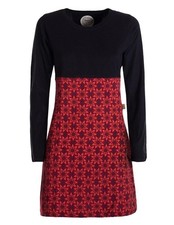 Vishes Damen Langarm Sweatkleid Tunika-Kleid Shirt-Kleid mit Sternen