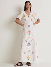 Boden - Edith Embroidered Maxi Dress  - Kleid Sommer Anlass NEU - UK 16 EU 44