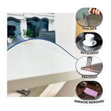 Tischfolie PVC Tischschutz Transparent Tischmatte Folie Klar Tischdecke 2mm