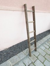alte Leiter Holzleiter Anlegeleiter Rankhilfe Handtuchhalter 141cm (K8)