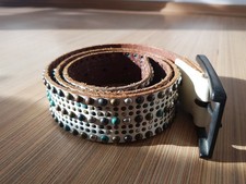 DIESEL Gürtel Damen Echtleder mit Metallösen 105cm Gesamtlänge